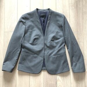 J. Crew Bi Stretch Wool Blend Open Front Blazer Jacket in Grey